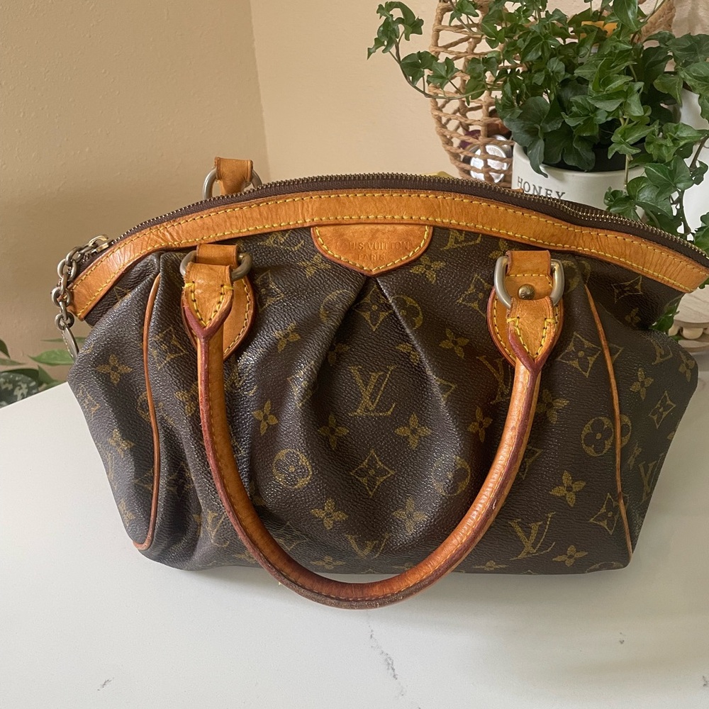 Louis Vuitton Brown Satchel with Monogram Canvas